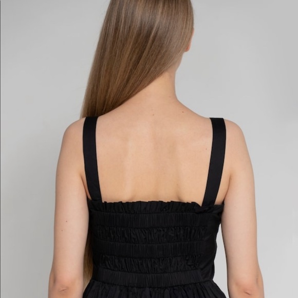 BLACK COCKTAIL DRESS Square Neck Elegant Cotton Minimalist Black Sleeveless Dres - Picture 5 of 7